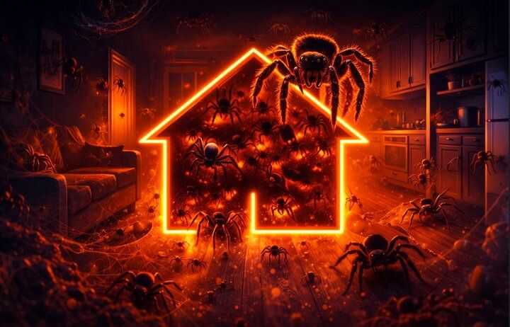 در هر اتاق خانه شما ۱۰ عنکبوت زندگی می‌کنند