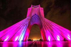 برج آزادی صورتی می‌شود