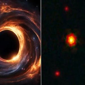 کشف بی‌نظیر جیمز وب؛ سیاه‌چاله‌ای عظیم ۱۰۰ میلیون برابر خورشید