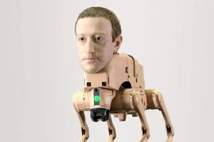 سگ‌های رباتیک با سر ایلان ماسک و مارک زاکربرگ/ ویدئو